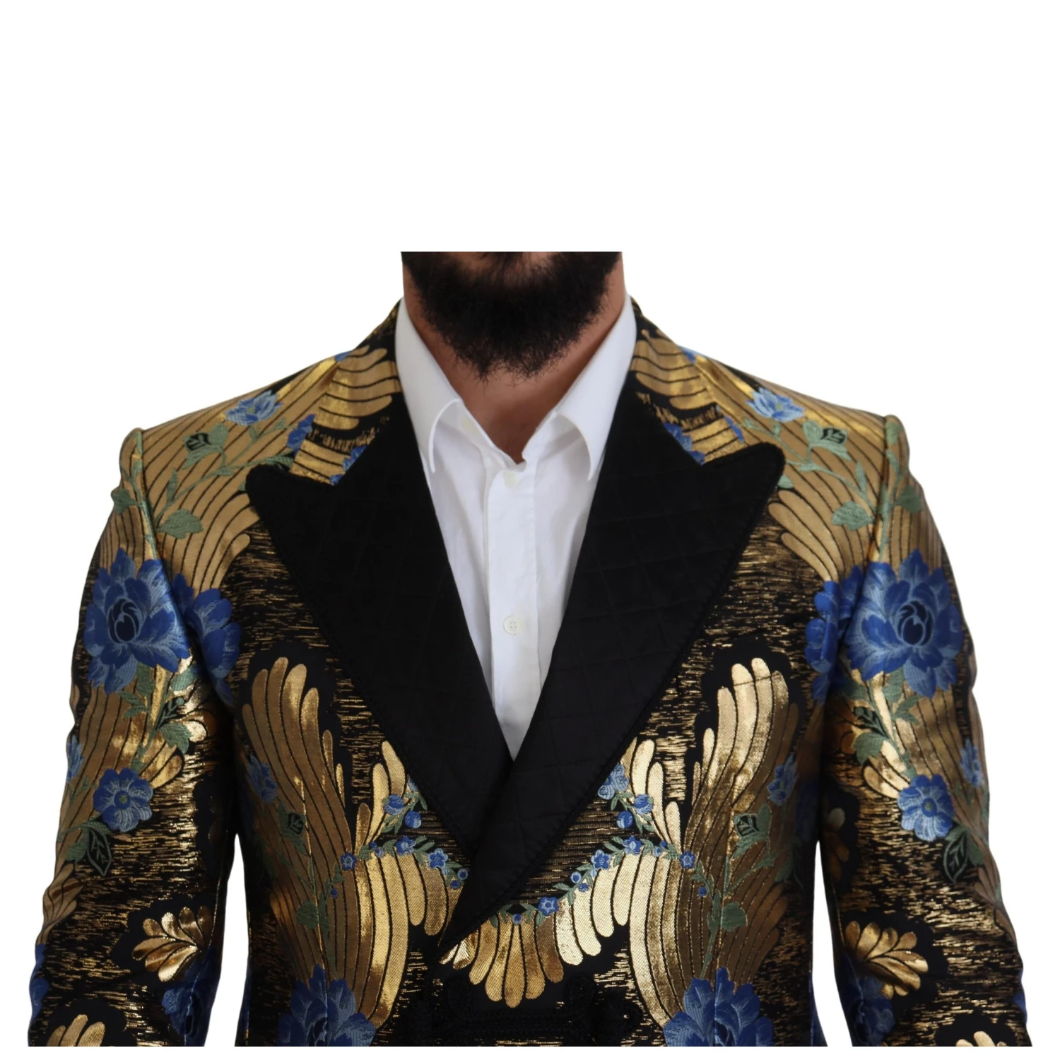 Gold Lurex Double Breasted Jacket Blazer