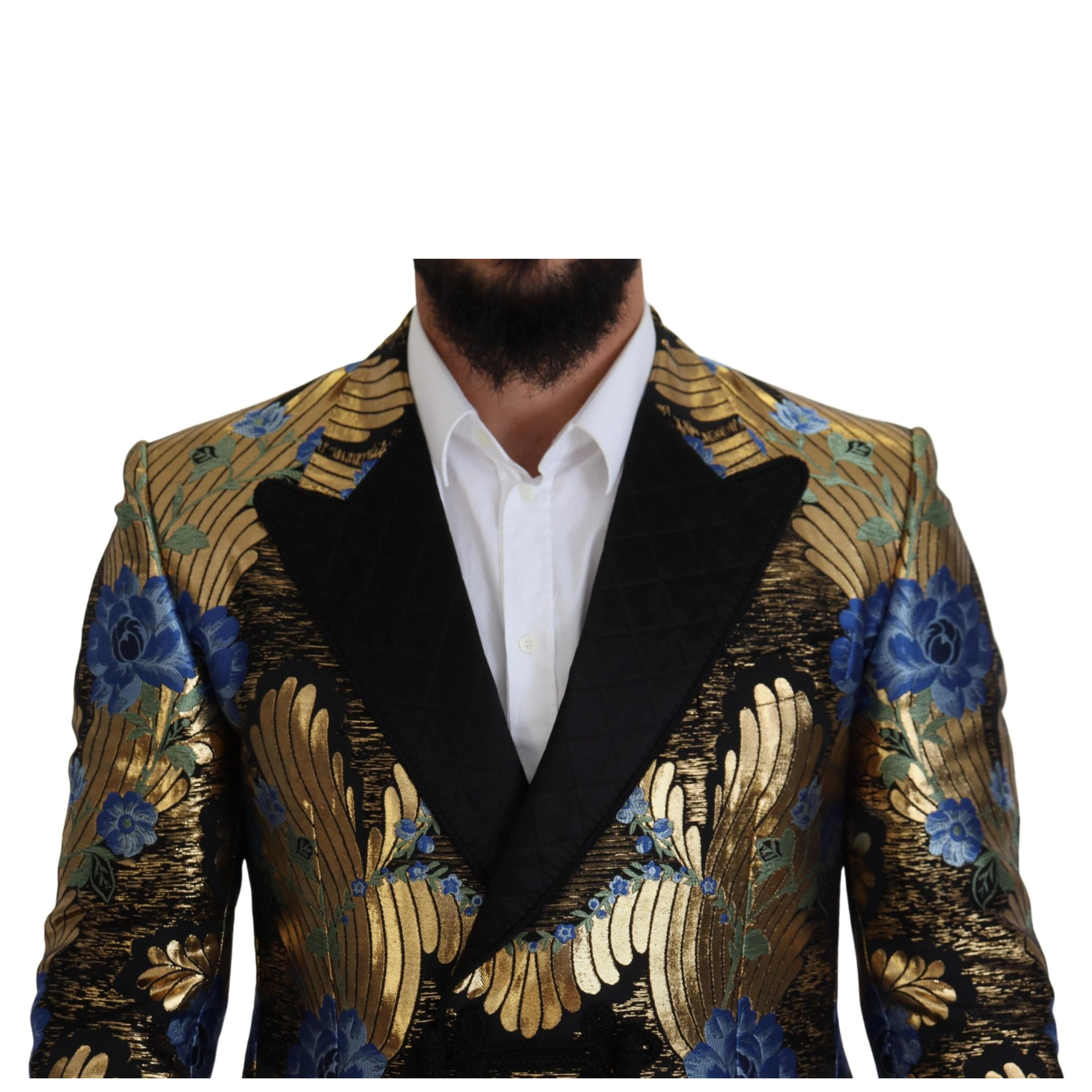 Gold Lurex Double Breasted Jacket Blazer