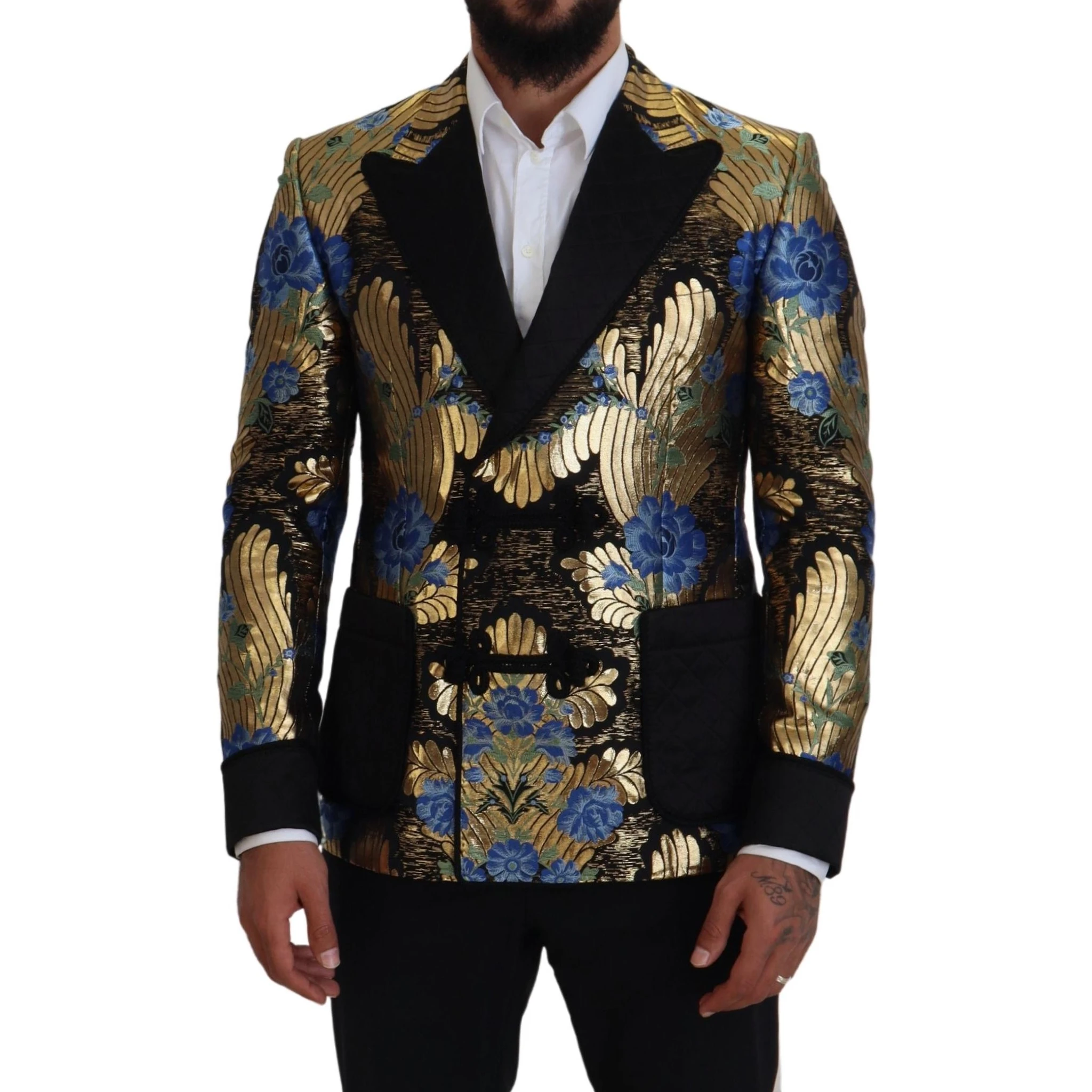 Gold Lurex Double Breasted Jacket Blazer