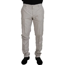 Off White Silk Mid Waist Chino Pants