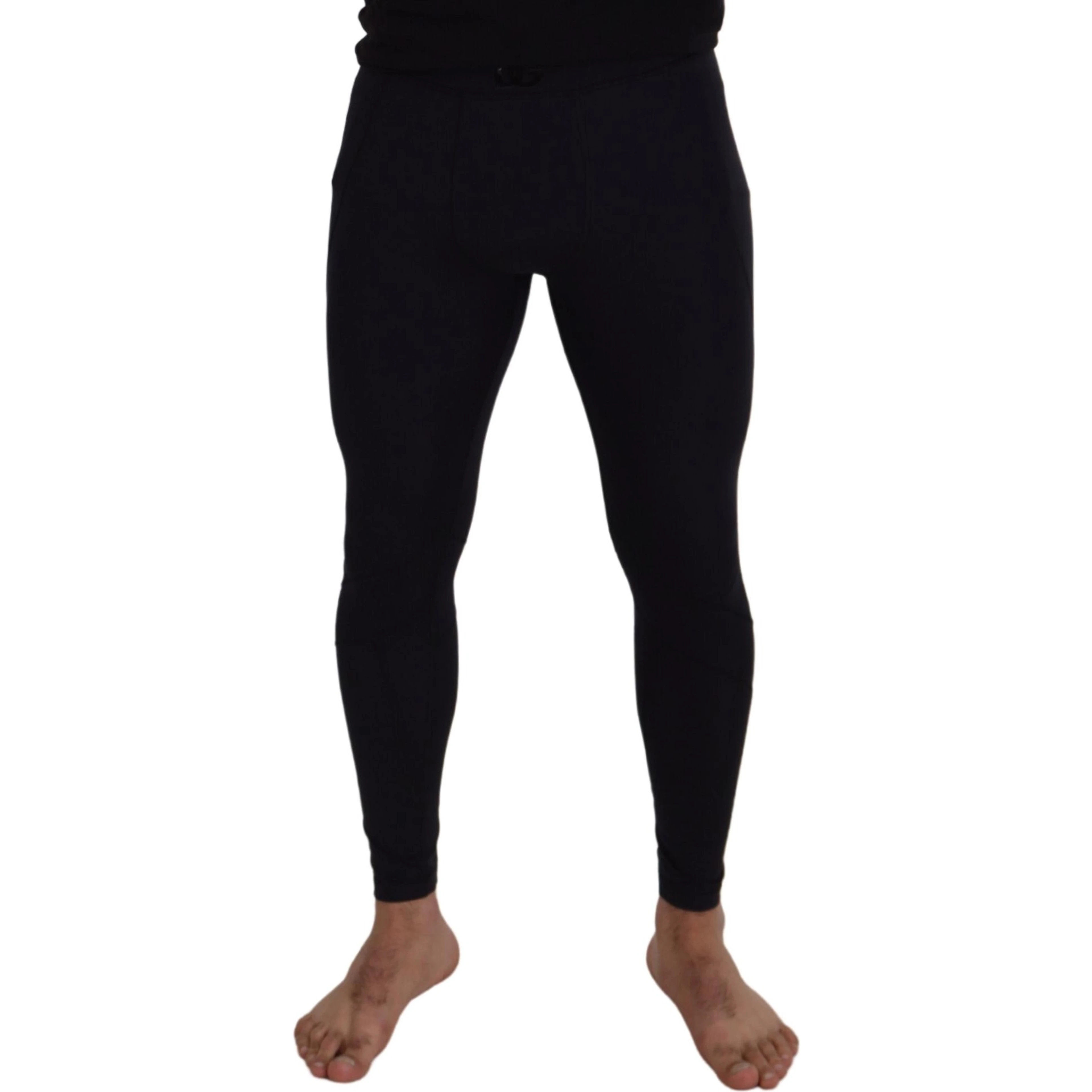 Black Nylon Slim Fit Stretch Pants