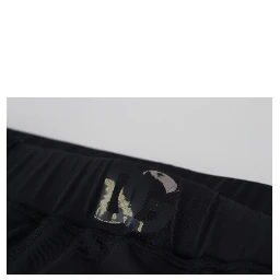 Black Nylon Slim Fit Stretch Pants