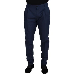 Blue Cotton Chino Formal Pants