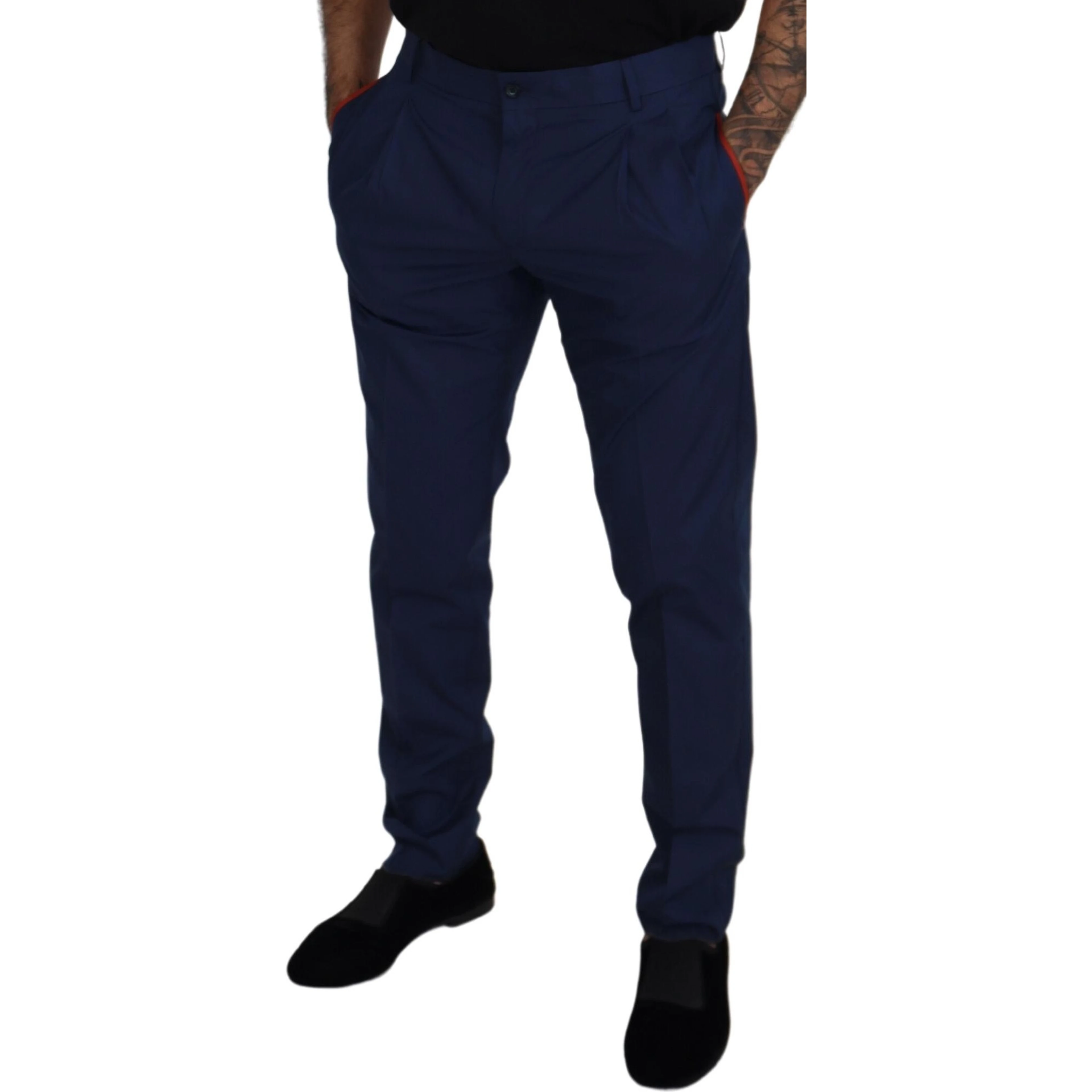 Blue Cotton Chino Formal Pants
