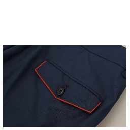 Blue Cotton Chino Formal Pants