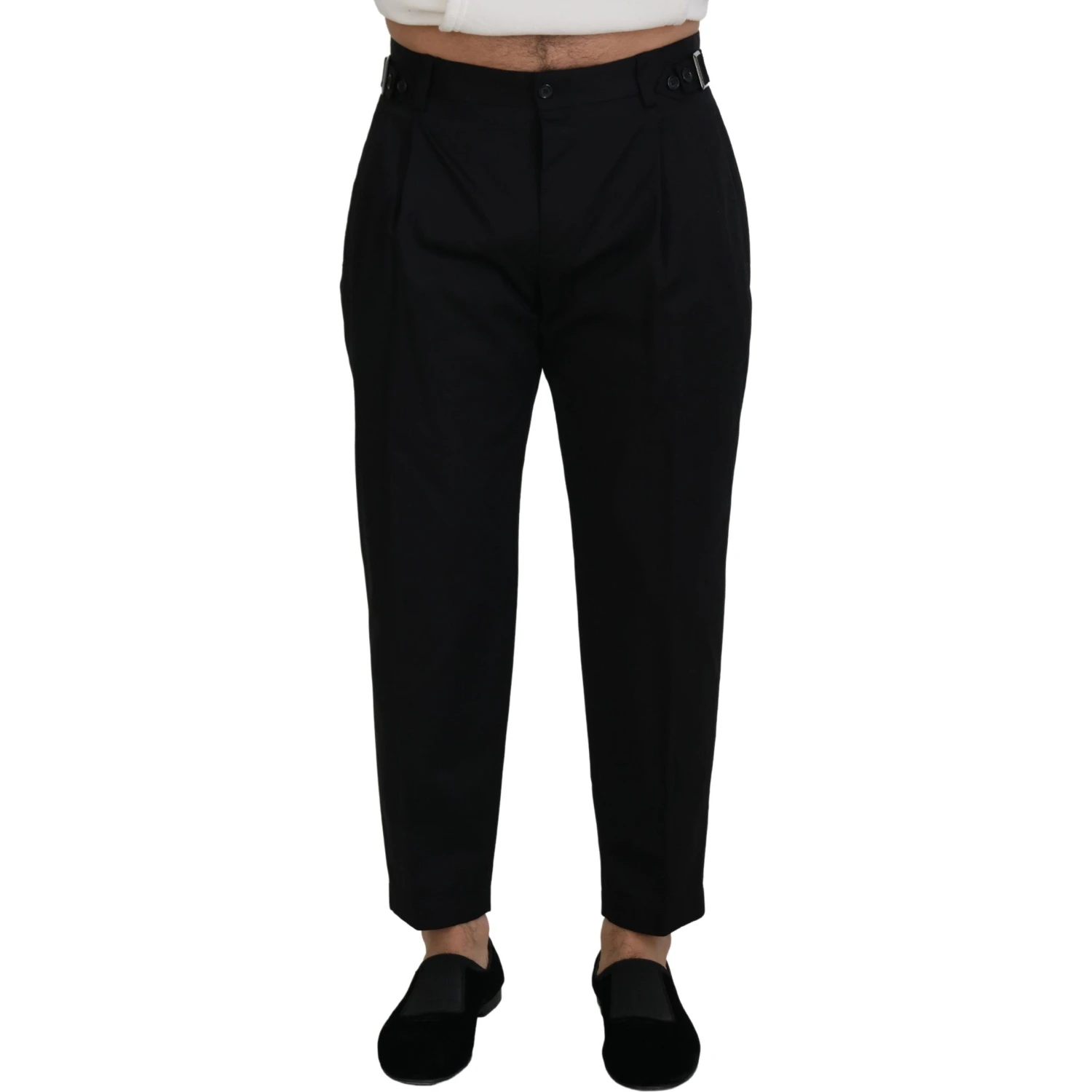Black Cotton Chino Formal Pants
