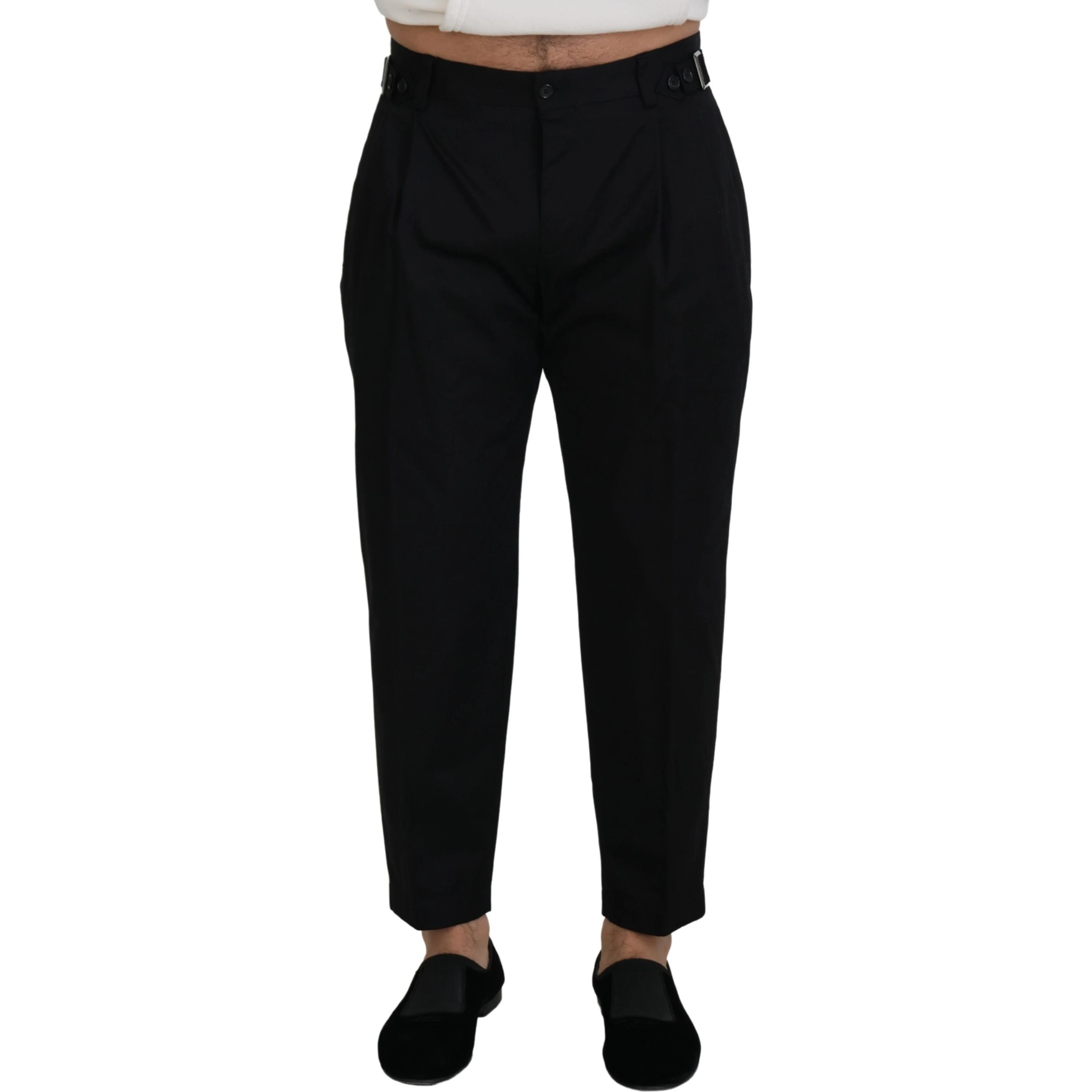 Black Cotton Chino Formal Pants