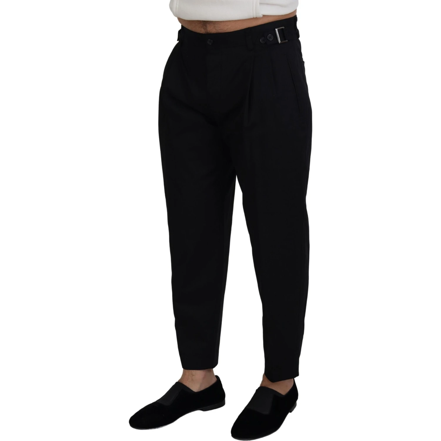 Black Cotton Chino Formal Pants