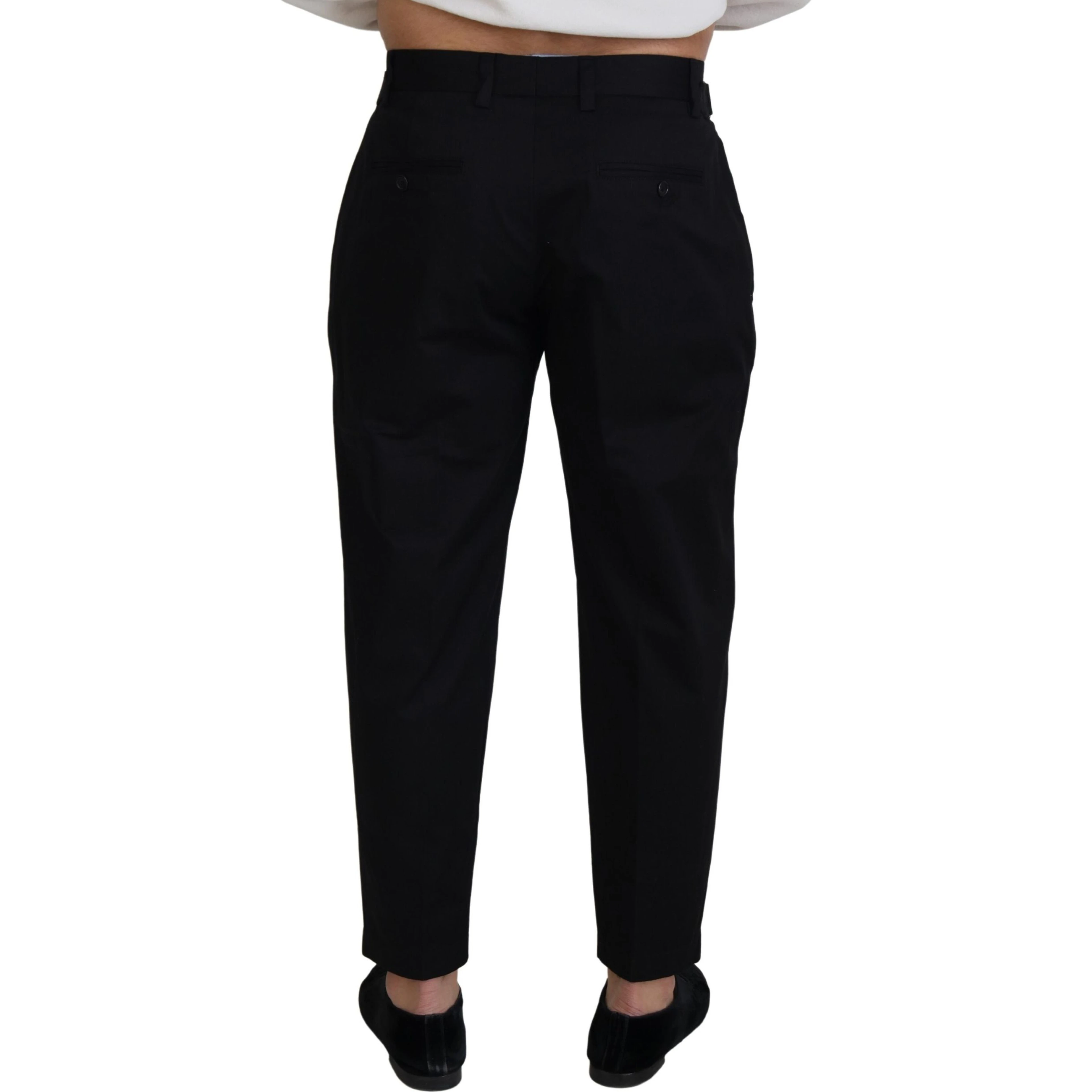 Black Cotton Chino Formal Pants