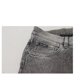 Grey Washed Cotton Skinny Denim Jeans