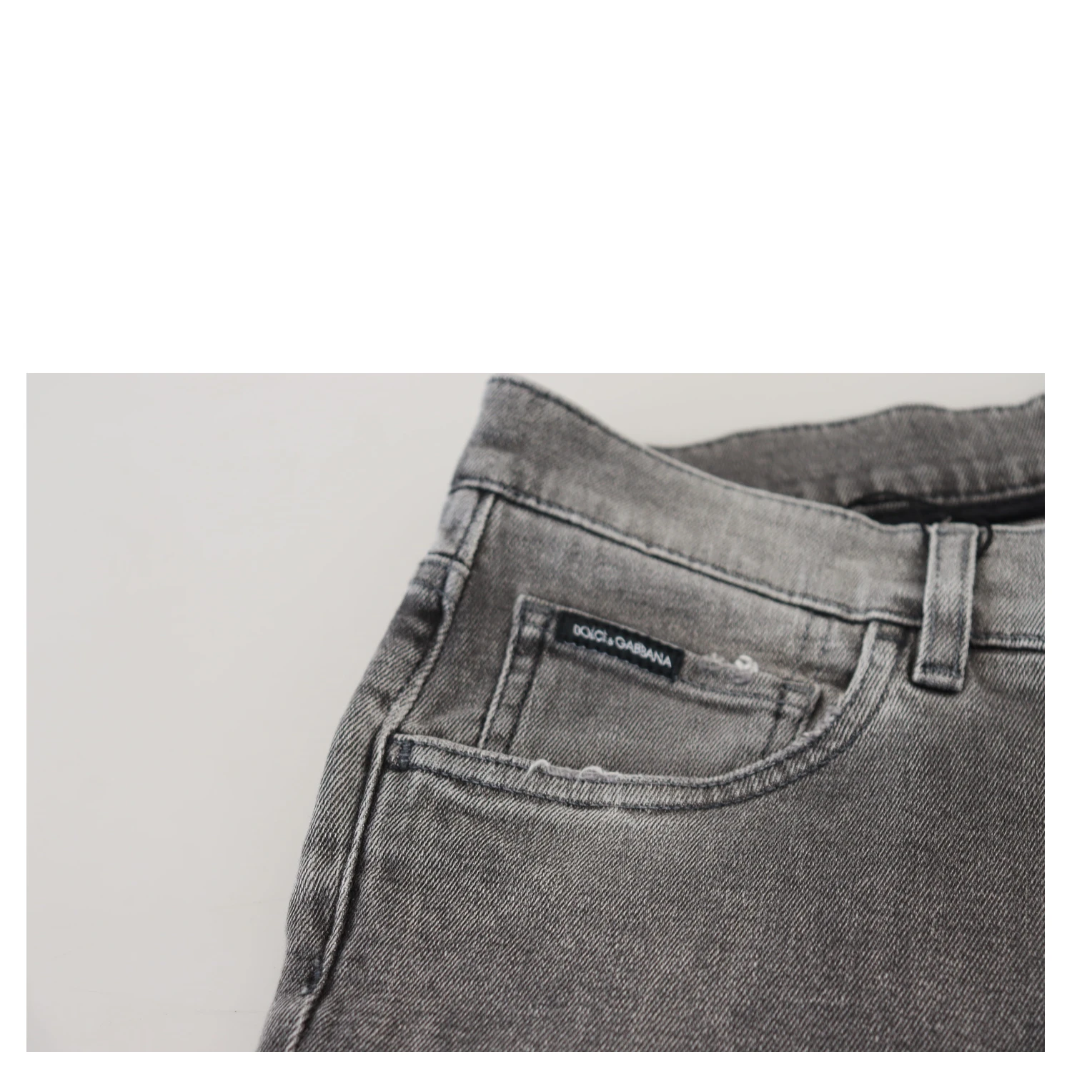 Grey Washed Cotton Skinny Denim Jeans