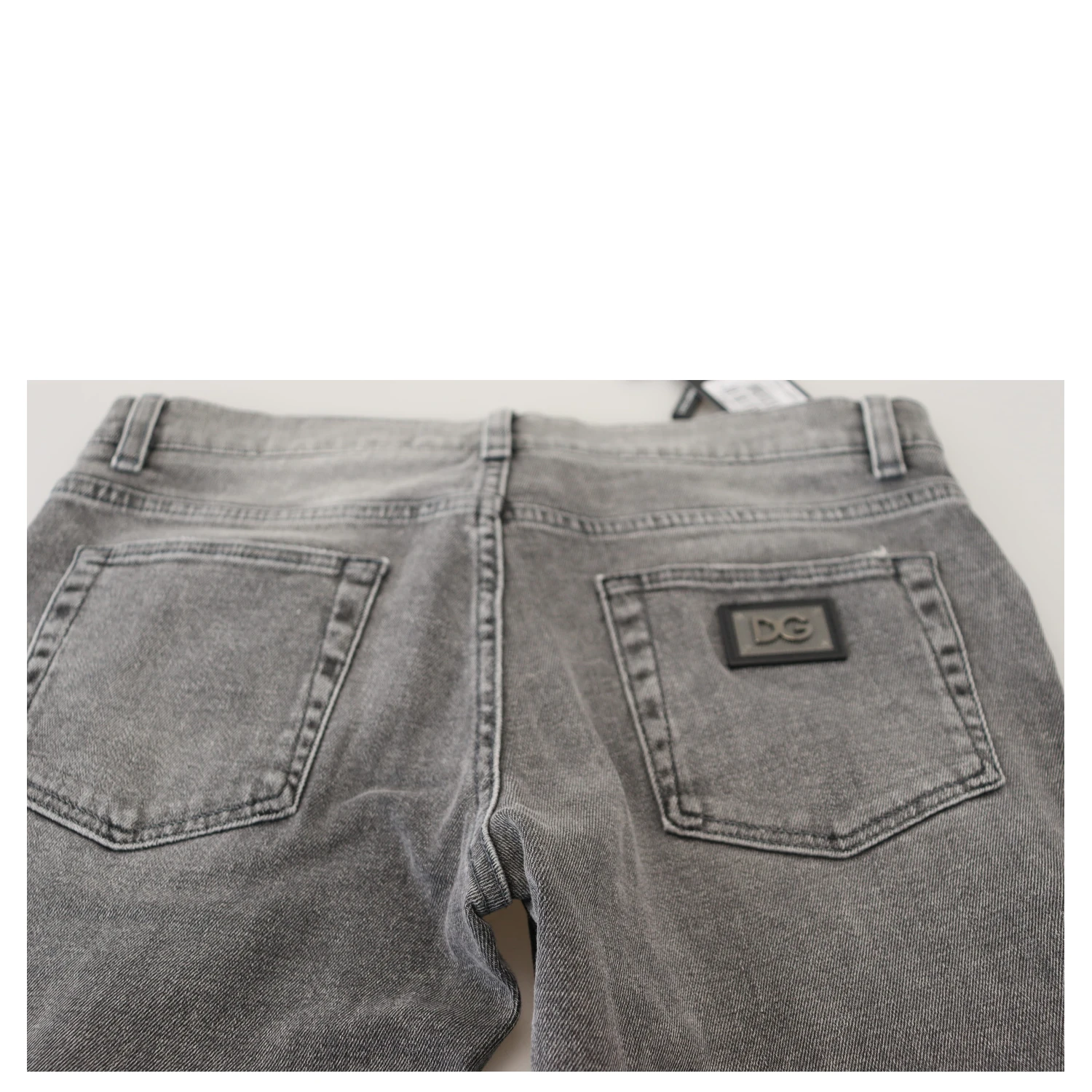 Grey Washed Cotton Skinny Denim Jeans