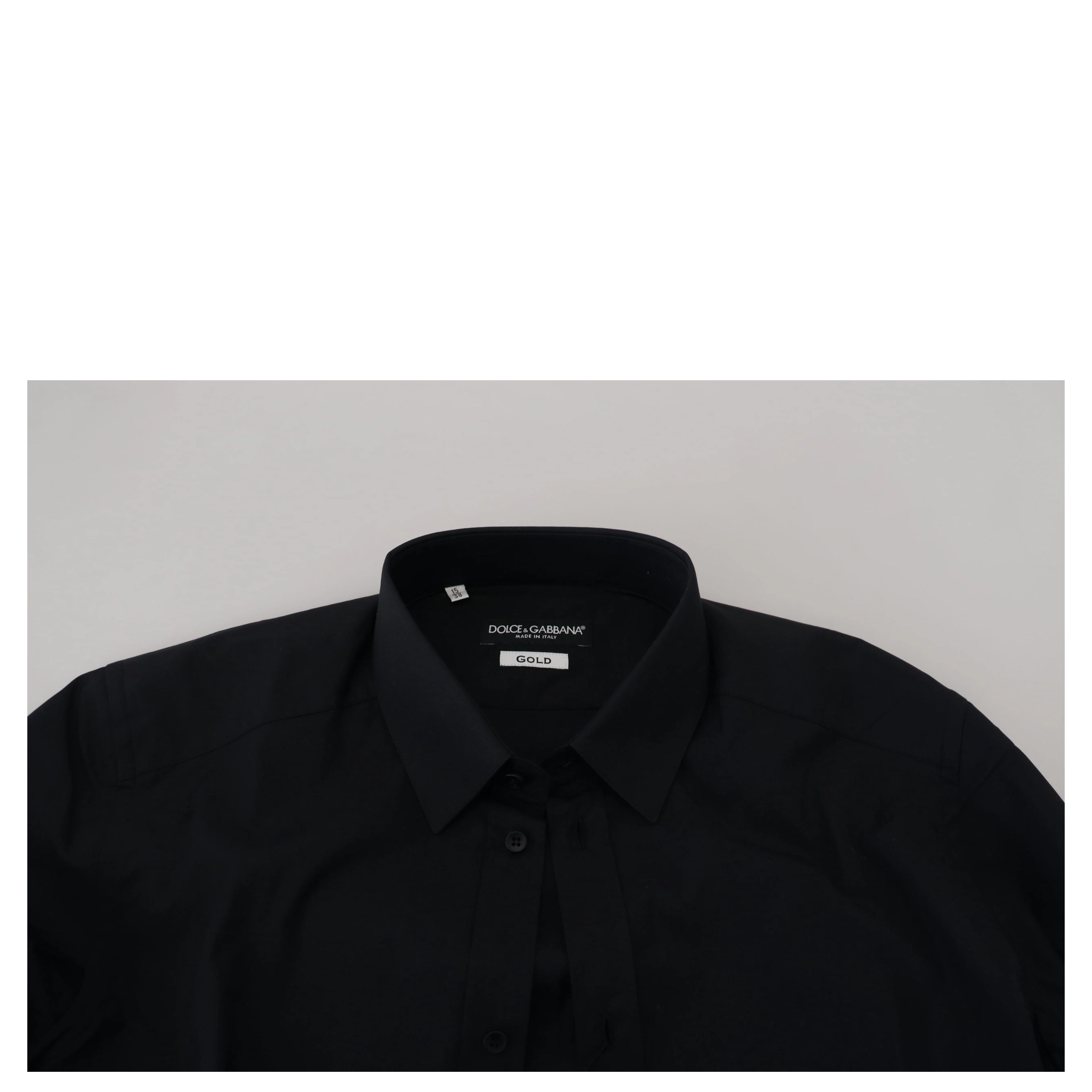 Black Cotton Slim Fit Formal Dress GOLD Shirt
