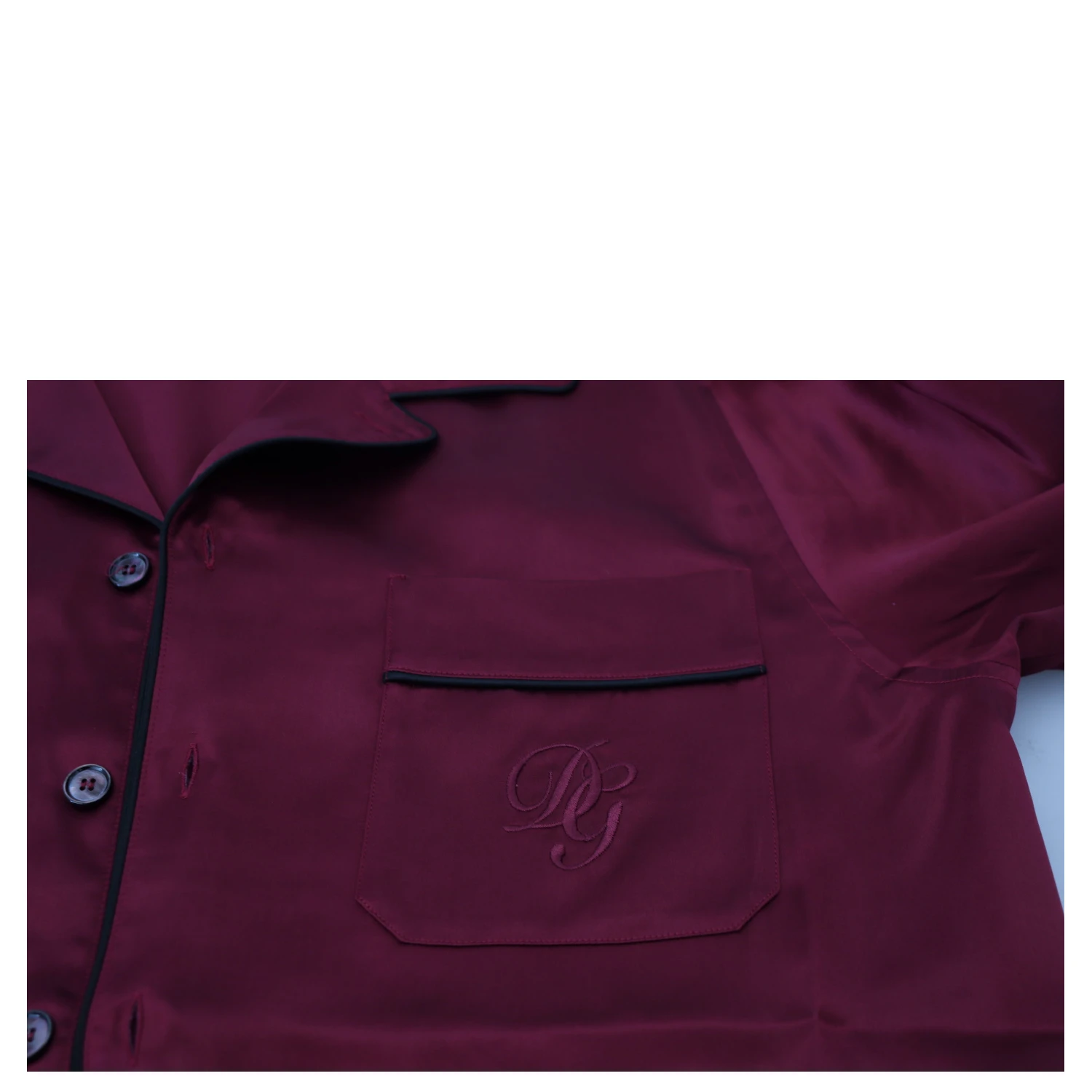 Red Silk Lounge Top Pajama Sleepwear Shirt