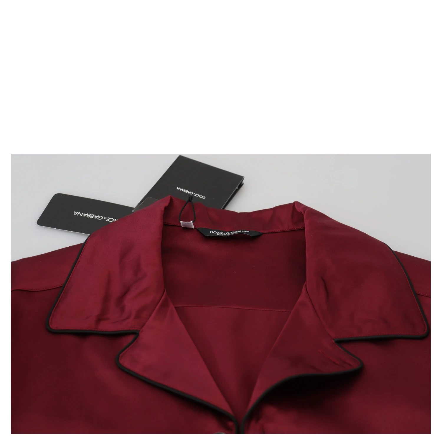 Red Silk Lounge Top Pajama Sleepwear Shirt