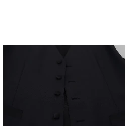 Black Wool Stretch Waistcoat Formal Vest