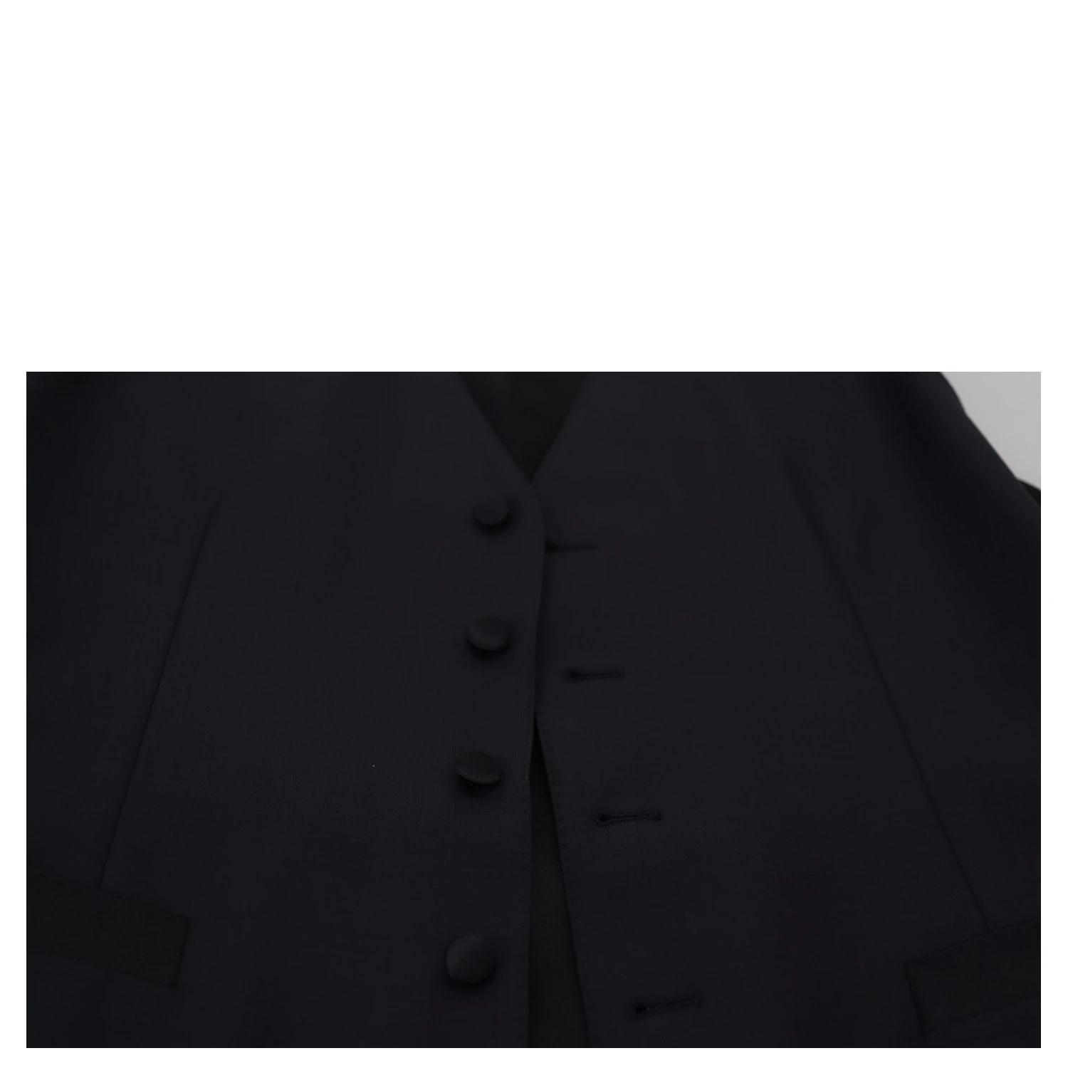 Black Wool Stretch Waistcoat Formal Vest