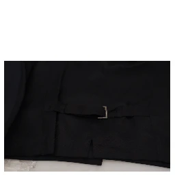 Black Wool Stretch Waistcoat Formal Vest