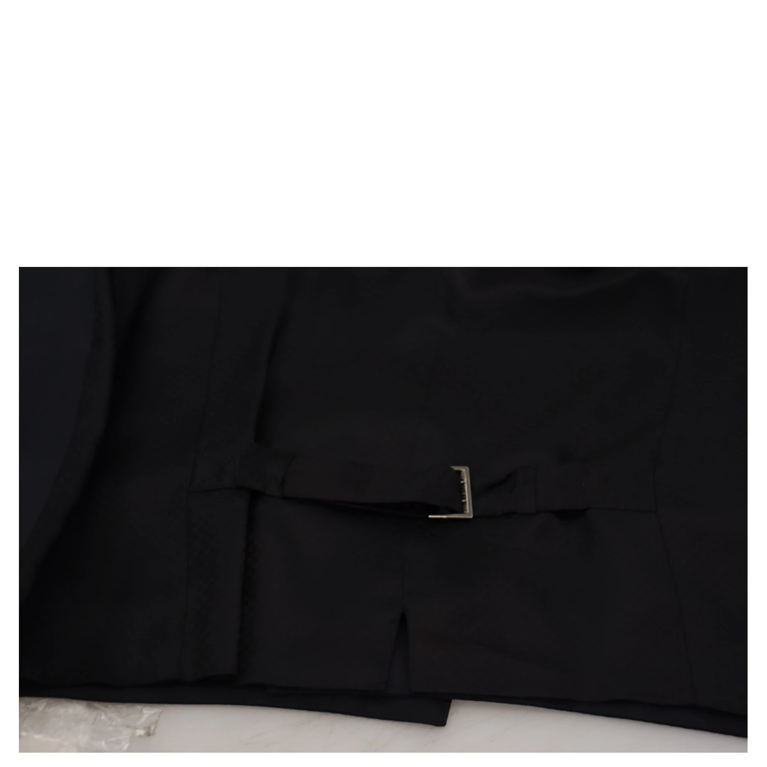 Black Wool Stretch Waistcoat Formal Vest