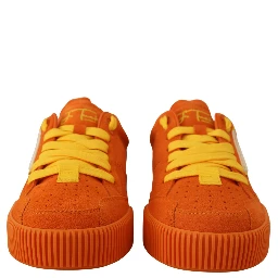 Orange Leather P.j. Tucker Sneakers Shoes