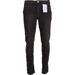 Brown Cotton Straight Fit Men Casual Pants