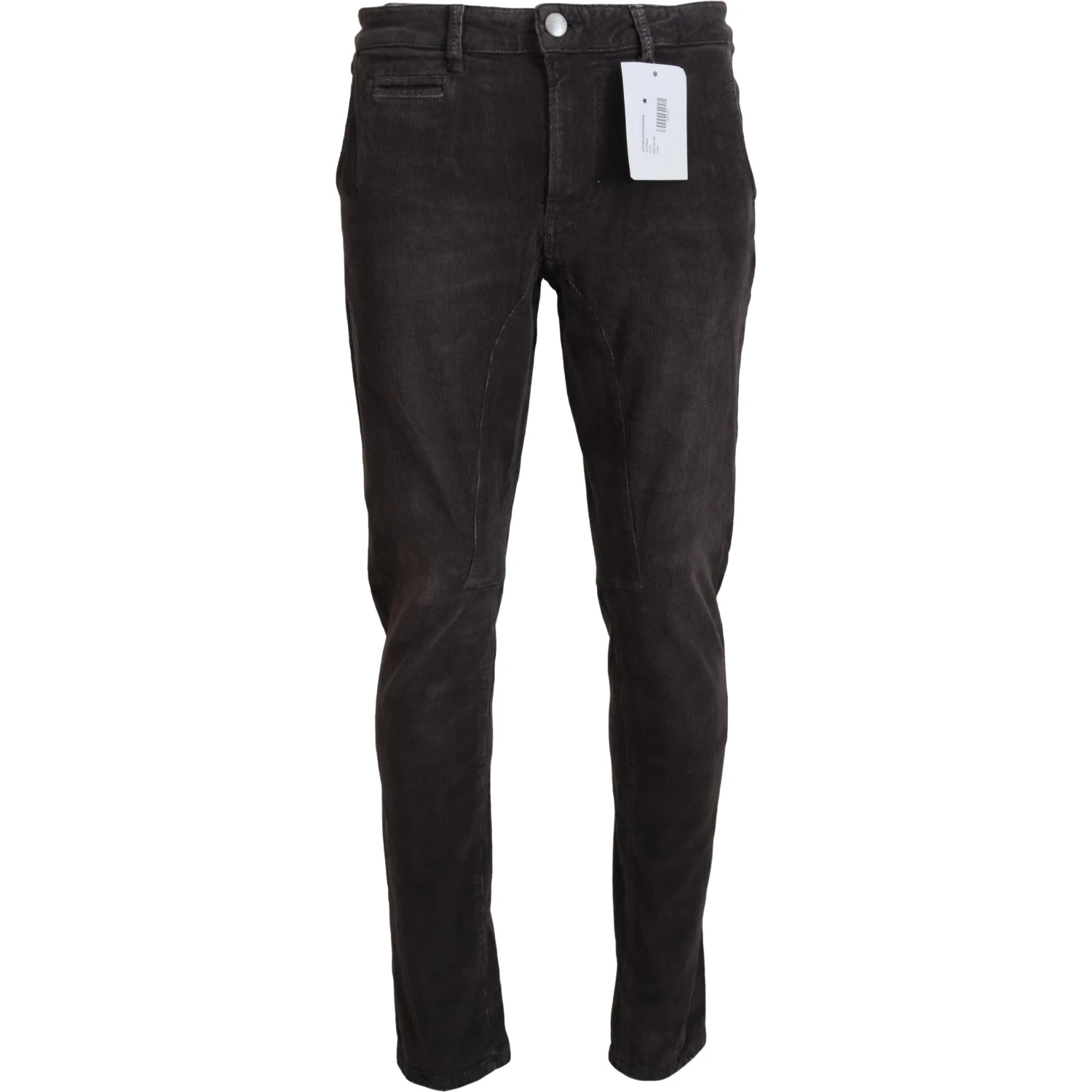 Brown Cotton Straight Fit Men Casual Pants