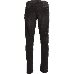 Brown Cotton Straight Fit Men Casual Pants