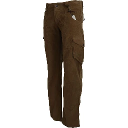 Brown Cotton Corduroy Cargo Pants