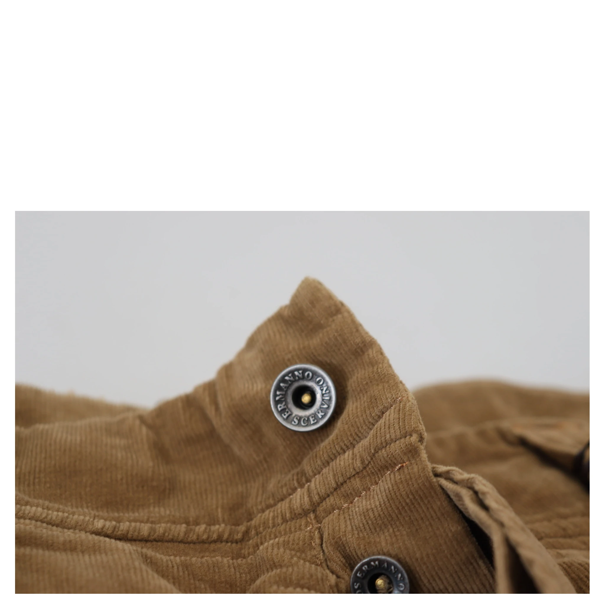 Brown Cotton Corduroy Cargo Pants