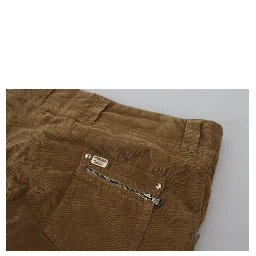 Brown Cotton Corduroy Cargo Pants