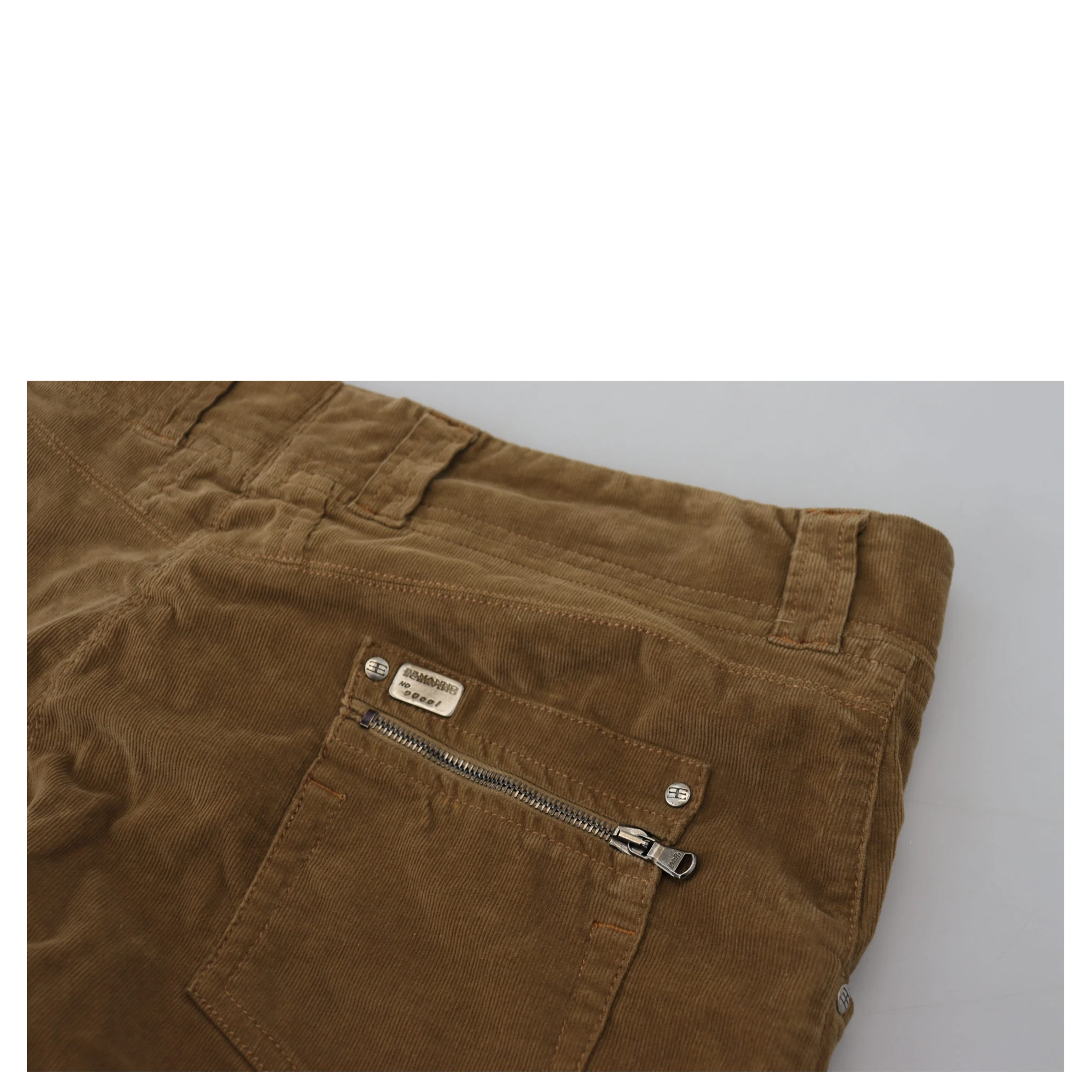 Brown Cotton Corduroy Cargo Pants