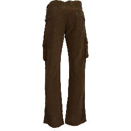 Brown Cotton Corduroy Cargo Pants
