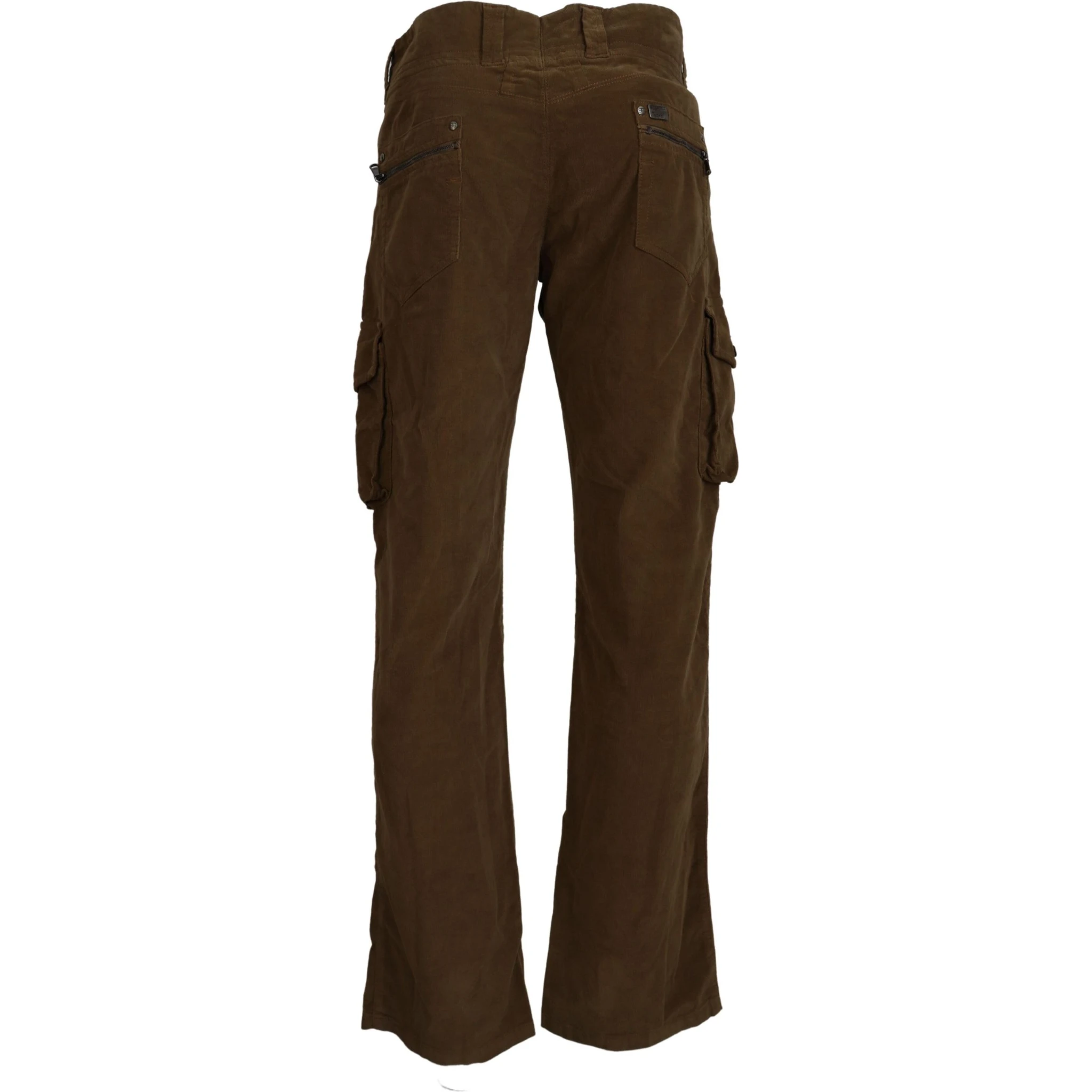 Brown Cotton Corduroy Cargo Pants