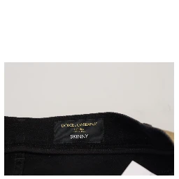 Gold Cotton Tattered Skinny Men Denim Jeans