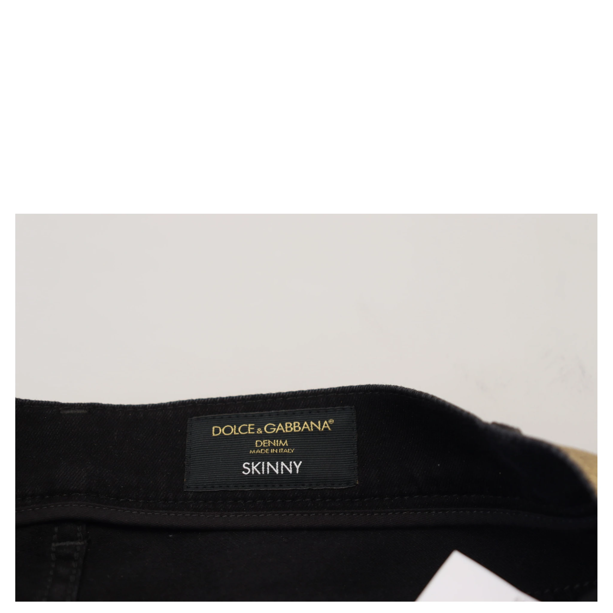 Gold Cotton Tattered Skinny Men Denim Jeans