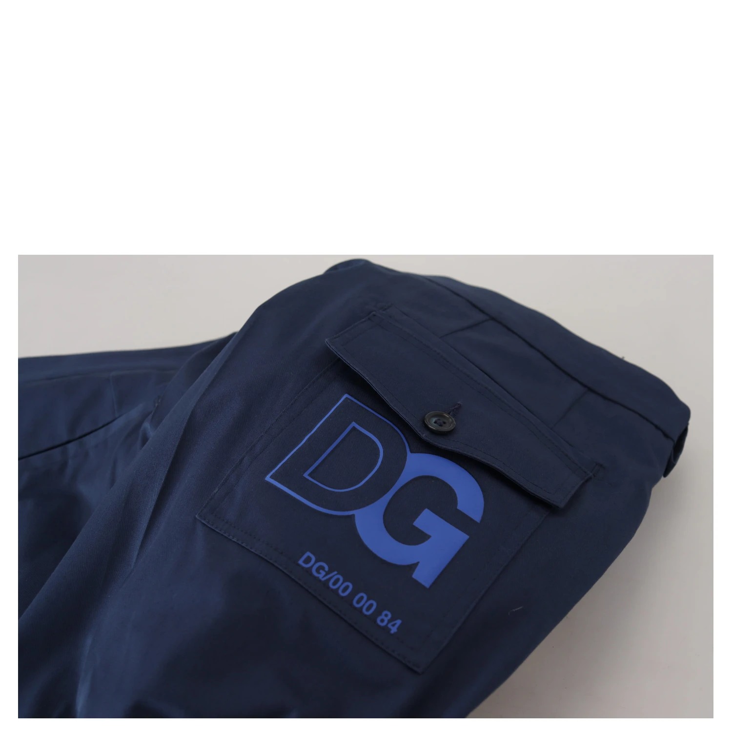 Blue Cotton Men Cropped Pants