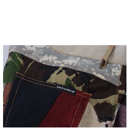 Multicolor Silk Patchwork Men Denim Jeans