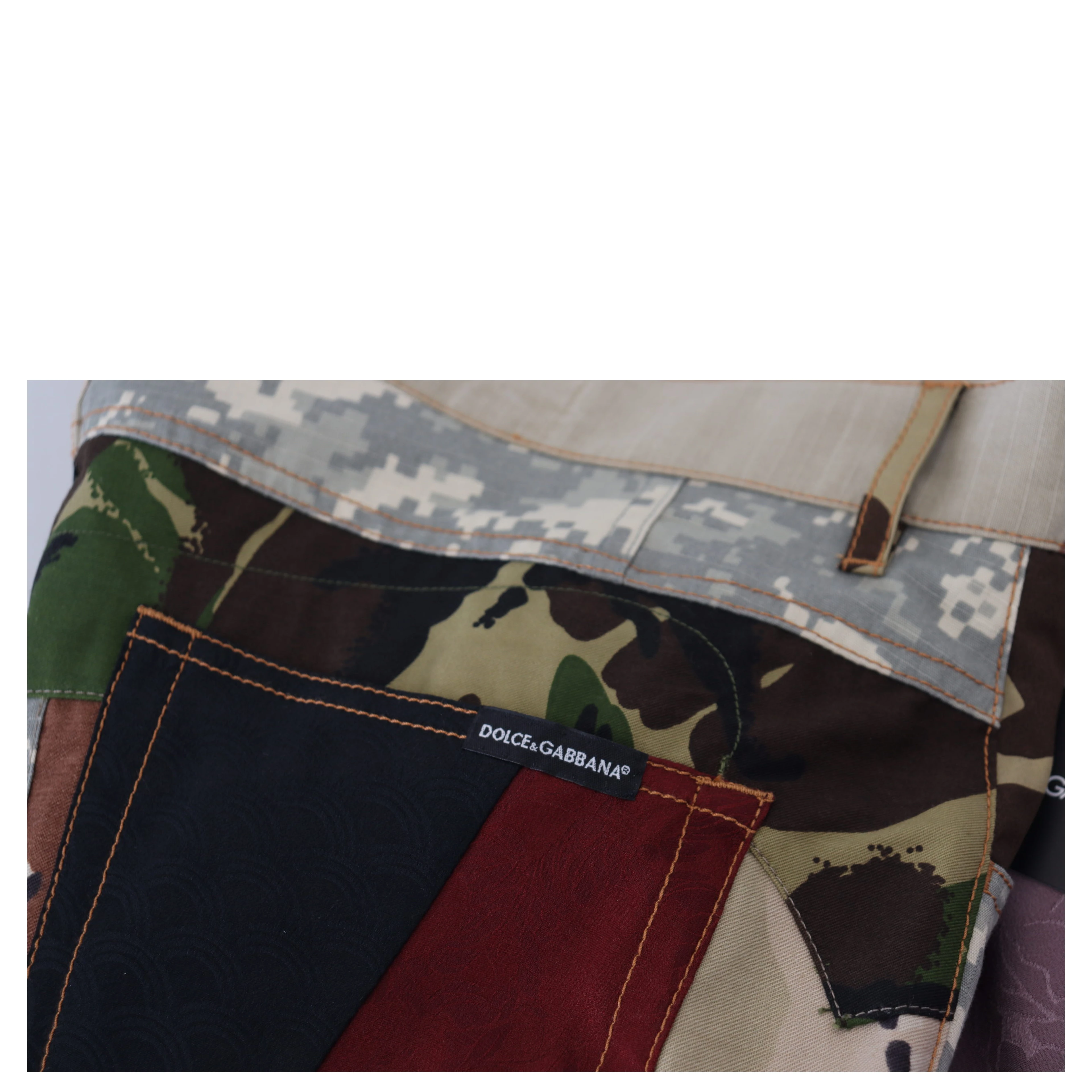Multicolor Silk Patchwork Men Denim Jeans