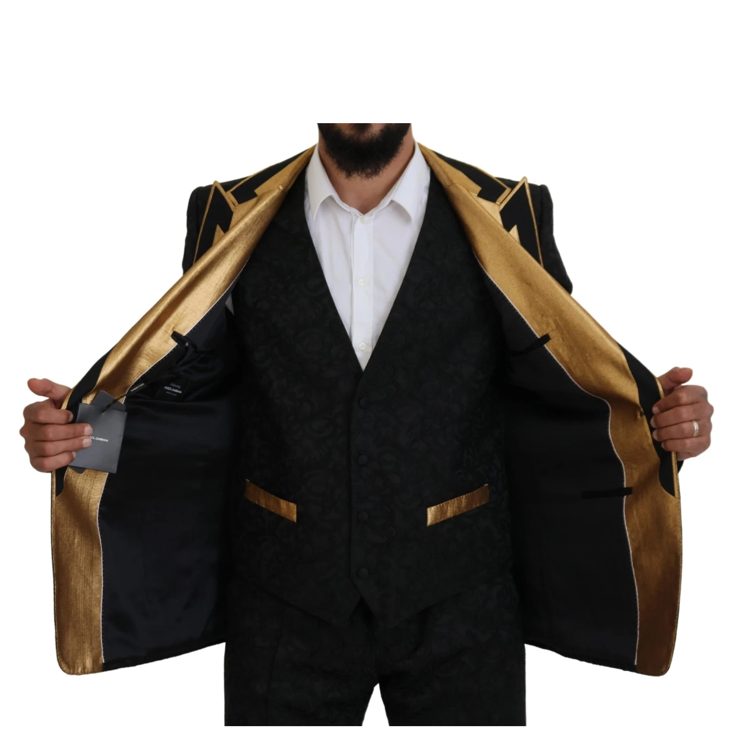 Black Gold Fantasy Tuxedo Slim Fit Suit