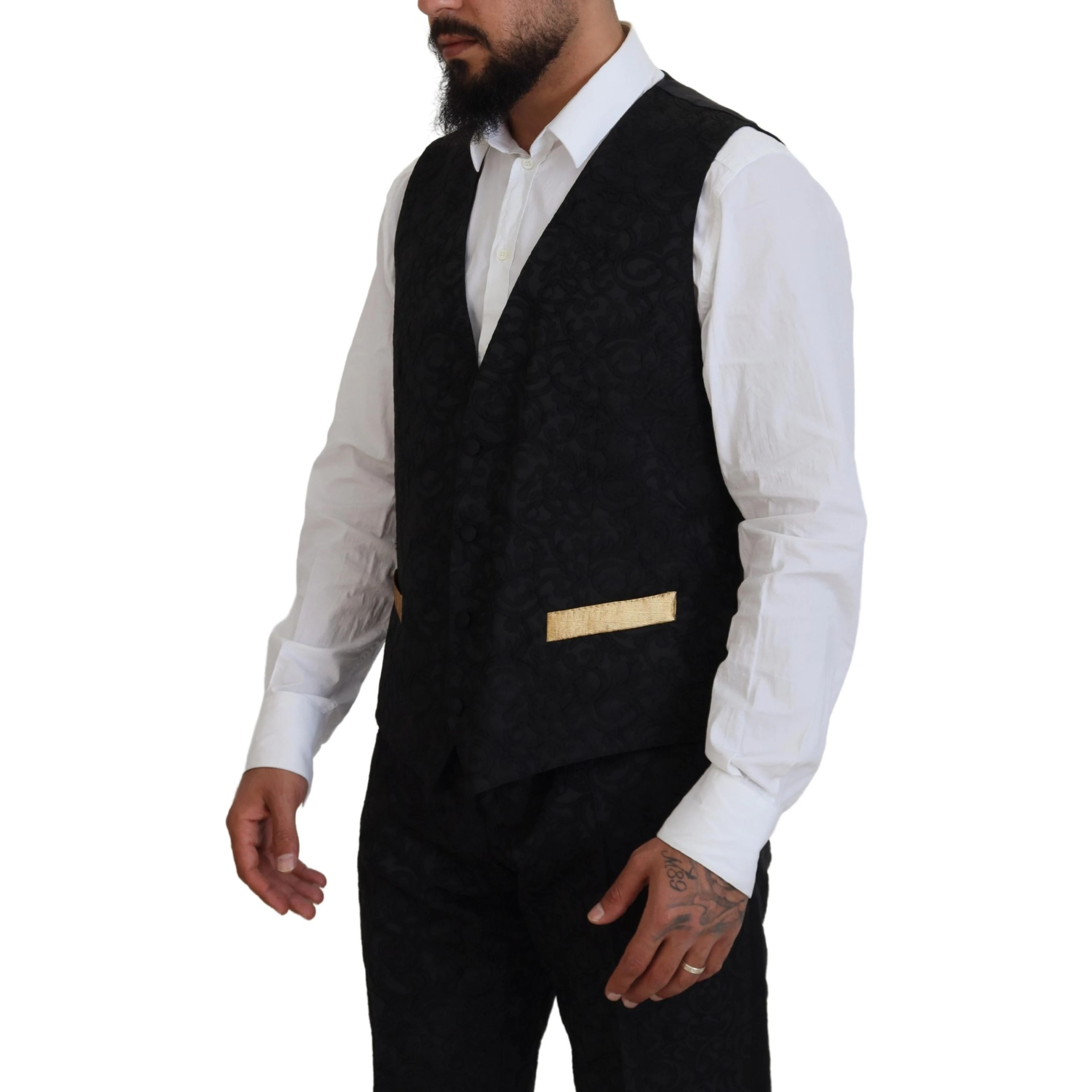 Black Gold Fantasy Tuxedo Slim Fit Suit