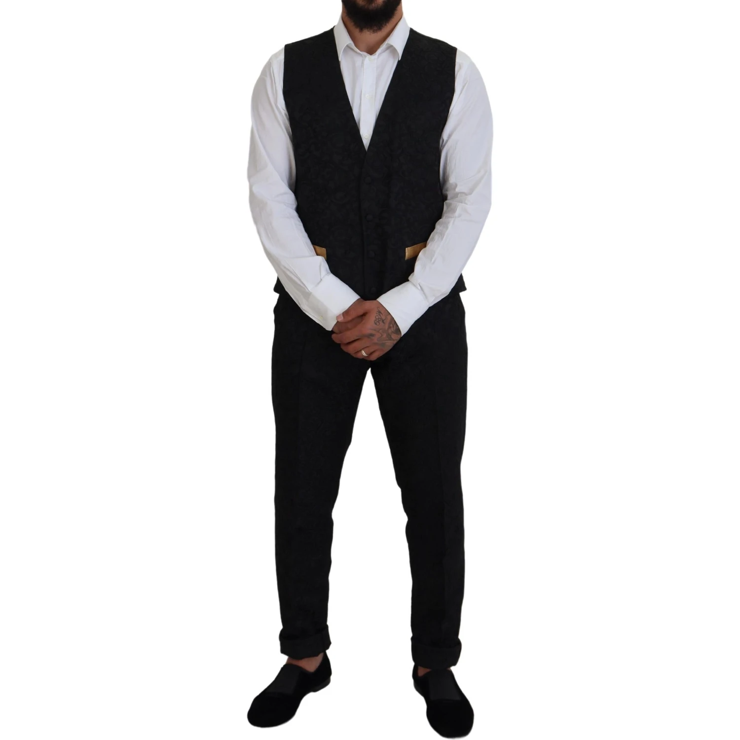 Black Gold Fantasy Tuxedo Slim Fit Suit