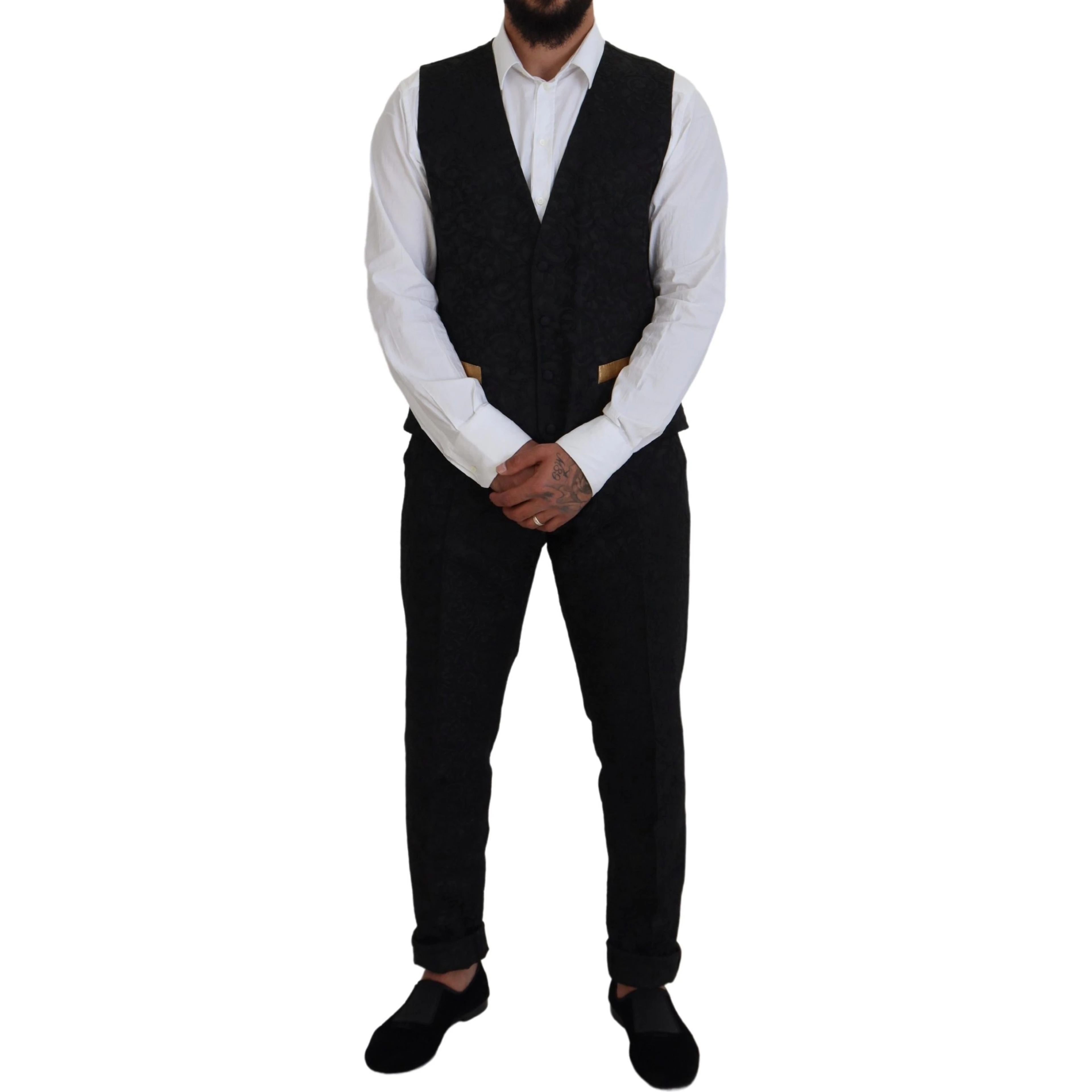 Black Gold Fantasy Tuxedo Slim Fit Suit