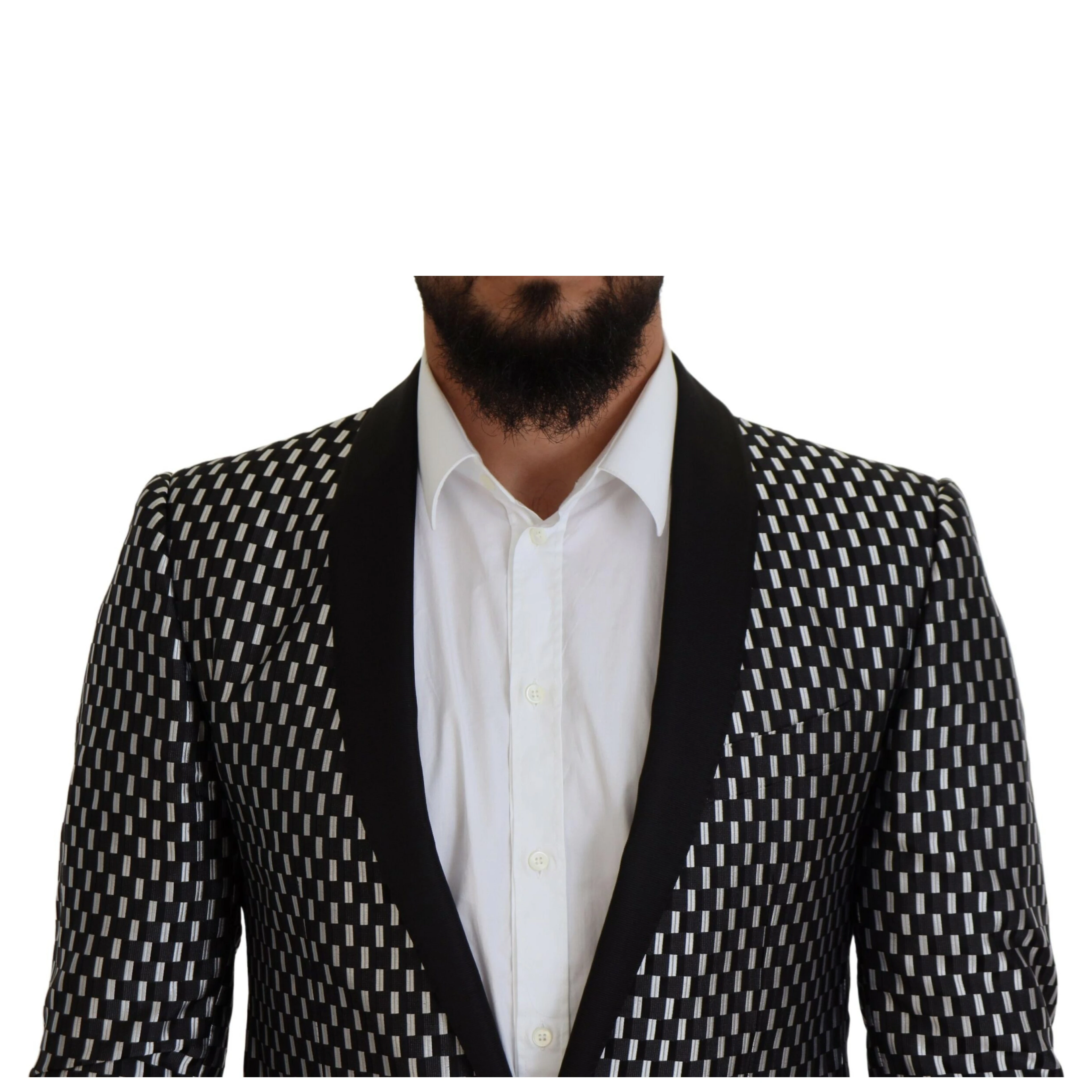Black White Silk MARTINI Slim Fit Suit