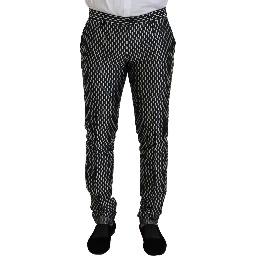 Black White Silk MARTINI Slim Fit Suit