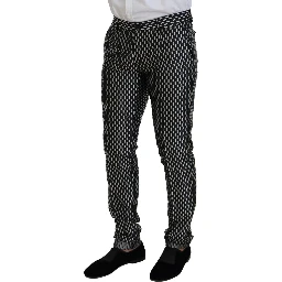 Black White Silk MARTINI Slim Fit Suit