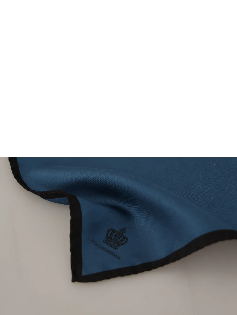 Black Blue DG Crown Printed Square Handkerchief Scarf