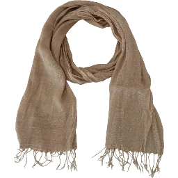 Beige Cotton Shawl Foulard Fringe Scarf