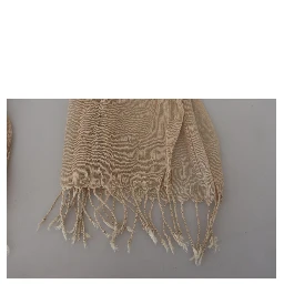 Beige Cotton Shawl Foulard Fringe Scarf