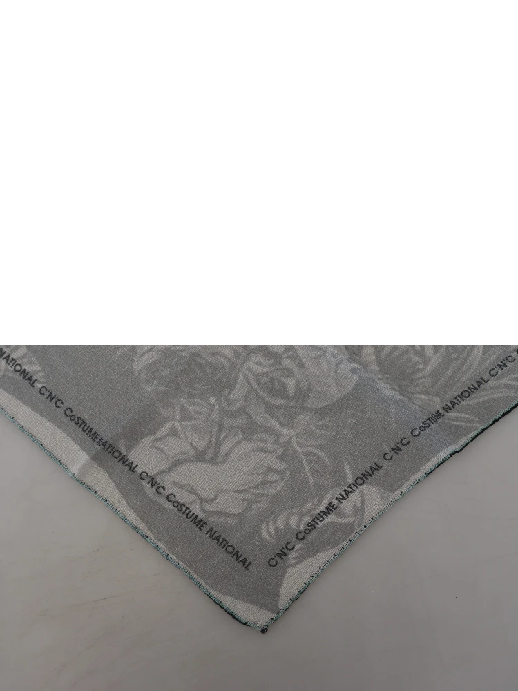Gray Print Shawl Foulard Branded Scarf alternative
