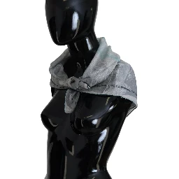 Gray Print Shawl Foulard Branded Scarf
